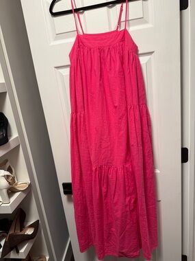 Bright Pink Tiered Maxi dress